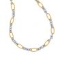 14K Two-tone Gold Alternating Twisted Elongated Oval Rope Link Chain