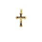 14K Gold Black Enamel Crucifix Cross