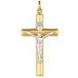 14K Gold Large Domed Crucifix Cross