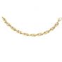 14K Gold Polished Graduated Double Oval Link Chain