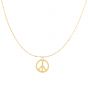 14K Gold Peace Sign Necklace
