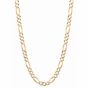 14K Gold 5.8mm White Pave Figaro Chain 