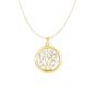 14K Gold Tree of Life Circle Necklace