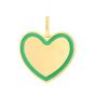14K Green Enamel Heart Charm