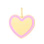 14K Pink Enamel Heart Charm
