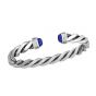 Men's Silver Lapis Cable Bracelet
