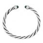 Men's Silver Malachite Cable Bracelet
