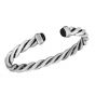 Men's Silver Onyx Cable Bracelet