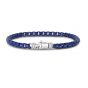 Men's Silver Blue Box Link Bracelet