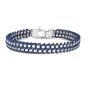 Silver Men's Blue Cord Bracelet