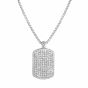 Sterling Silver Sapphire Dog Tag Necklace