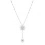 Constellation Cable Drop Necklace with Diamonds & Blue Topaz