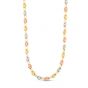 14K Tri-color Gold Puffed Mariner Link Chain