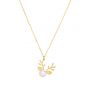 14K Gold Reindeer Pearl Necklace