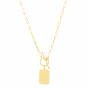 14K Paperclip Tag Toggle Necklace