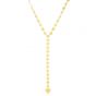 14K Mirrored Chain Heart Lariat Necklace