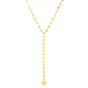 14K Mirrored Chain Heart Lariat Necklace