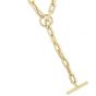 14K Gold Paperclip Toggle Link Chain