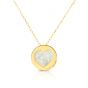 14K Gold Heart Mother of Pearl Necklace