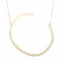 14K Gold Large Initial C Necklace