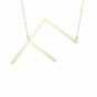 14K Gold Large Initial F Necklace