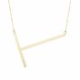 14K Gold Large Initial T Necklace