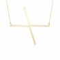 14K Gold Large Initial X Necklace