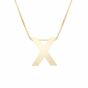 14K Gold Block Letter Initial X Necklace