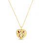 14K Gold Gemstone Inlay Heart Necklace