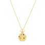 14K Gold Gemstone Inlay Ladybug Necklace