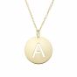 14K Gold Disc Initial A Necklace