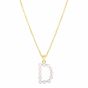 14K Pearl D Initial Necklace