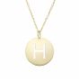 14K Gold Disc Initial H Necklace