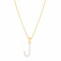 14K Pearl J Initial Necklace