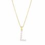 14K Pearl L Initial Necklace