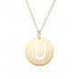 14k Disc Pendant Initial Series - ALL LETTERS