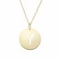 14K Gold Disc Initial Y Necklace