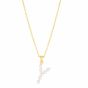 14K Pearl Y Initial Necklace