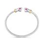 Silver & 18K Ruby Serpent Bangle