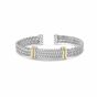 Silver & 18K Gold Men's Tight Braided Cuff Bracelet