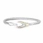  18K Gold & Silver 7.5in  Twisted Italian Cable Bangle