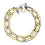 Paperclip Cable Double Link Bracelet in Silver & 18K Gold