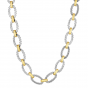 Silver & 18K Gold Flat Oval Cable Link Bracelet