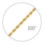 14K 100" 2mm Diamond Cut Royal Rope Spool Chain