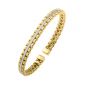 14K Gold Two-Tone Venetian Link Cuff Bracelet