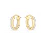 14K Two-tone Double Round Hoops