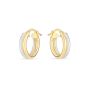 14K Two-tone Double Round Hoops