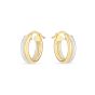 14K Two-tone Double Round Hoops