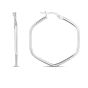 14K Rounded Edges Hexagon Hoops