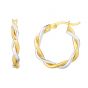 10K Gold Polished Twist Hoop Earring